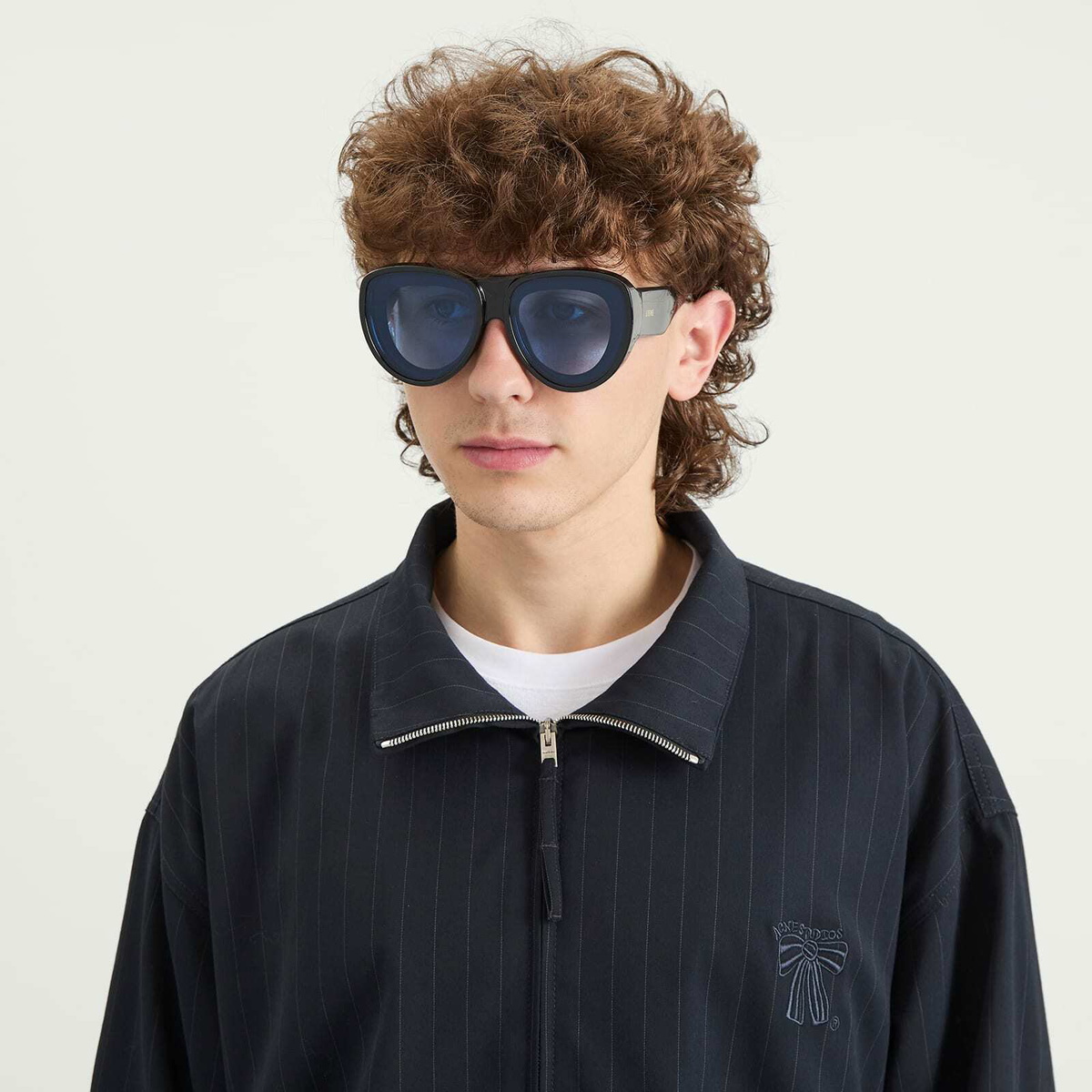 Loewe Eyewear Paula's Ibiza Pilot Sunglasses in Black/Blue 