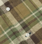 Gitman Vintage - Slim-Fit Button-Down Collar Checked Cotton-Flannel Shirt - Brown