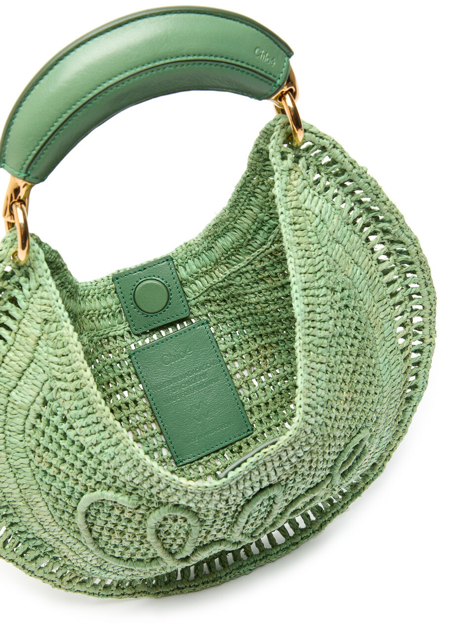 Chloe Summer Banana Logo Raffia Shoulder bag - Green - One