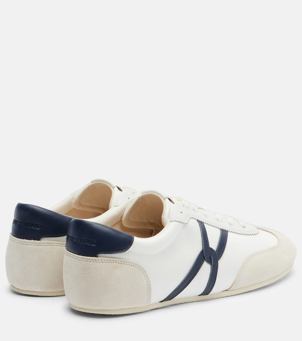 Veronica Beard Leather-trimmed canvas sneakers