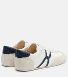 Veronica Beard Leather-trimmed canvas sneakers