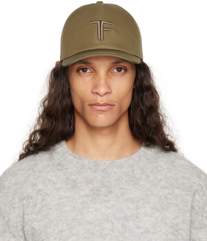 Photo: TOM FORD Khaki Canvas & Smooth Leather Cap