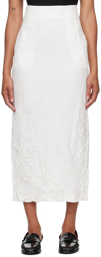 Photo: AURALEE White Wrinkled Maxi Skirt