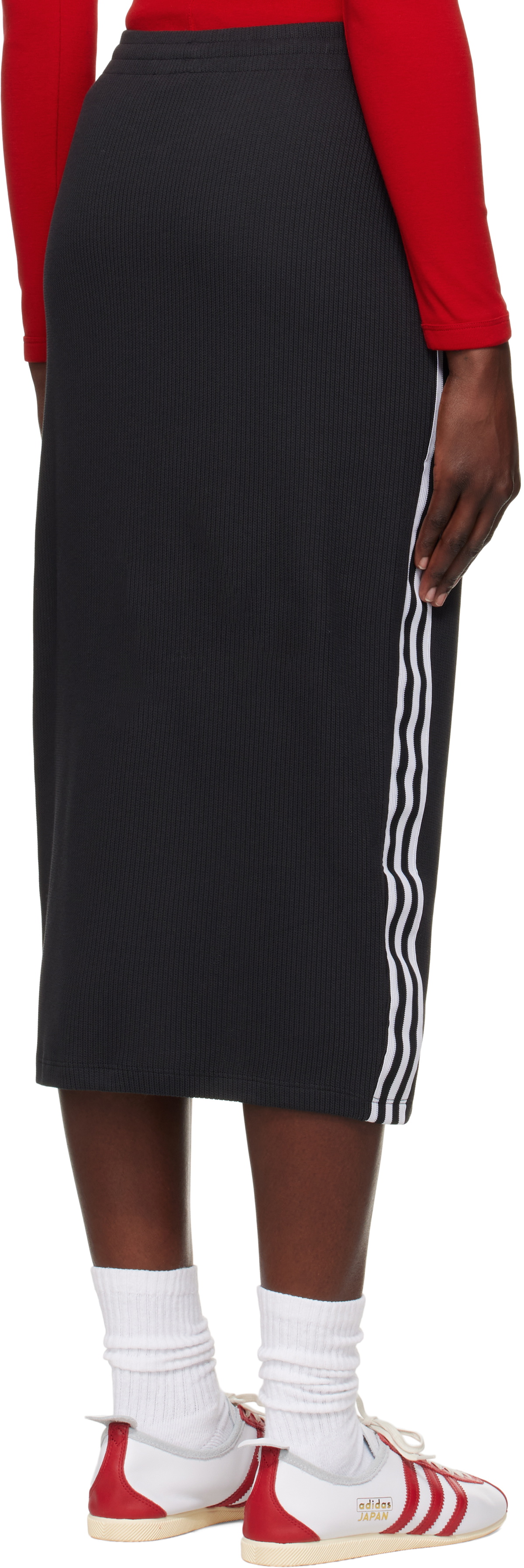 adidas Originals Black Adicolor Knit Maxi Skirt adidas Originals