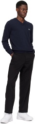 Lacoste Navy V-Neck Sweater