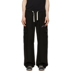 Palm Angels Black Curved Logo Loose Cargo Pants
