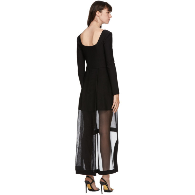 alexander mcqueen ribbed knit dress ニット ワンピース 黒 Alexander McQueen Knitted Mesh Midi Dress | Black | FARFETCH