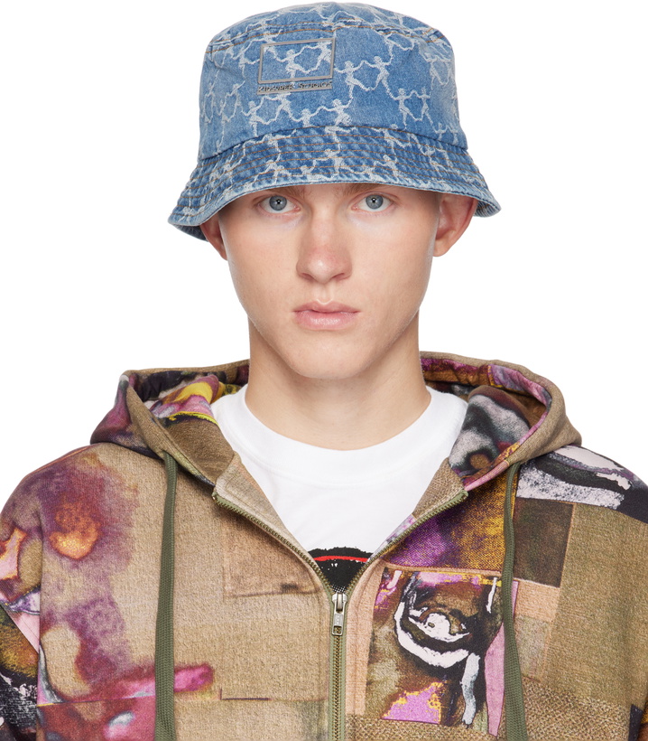Photo: KidSuper Blue Dancing Ladies Jacquard Denim Bucket Hat