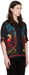 AMIRI Black Fortune Bowling Shirt