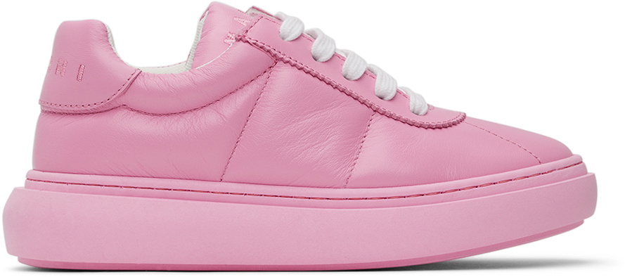 スニーカー MARNI Laced Up Sneakers - Marni - Leather - Pink Marni Kids Pink Padded Leather Sneakers Marni