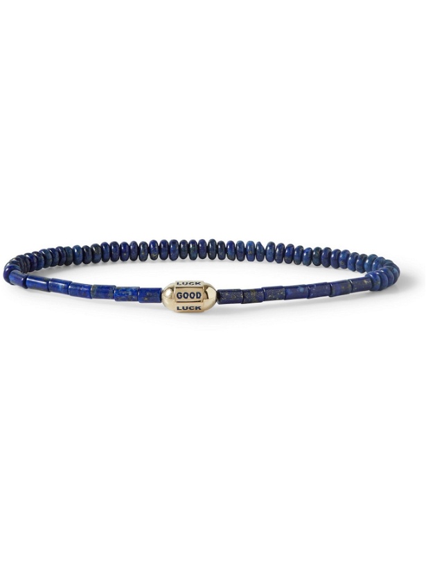 Photo: LUIS MORAIS - 14-Karat Gold Lapis Lazuli Beaded Bracelet