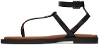 AMI Alexandre Mattiussi Black Leather Sandals