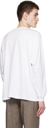 AURALEE White Luster Long Sleeve T-Shirt