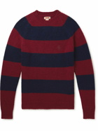 Baracuta - Shetland Striped Wool-Blend Sweater - Red