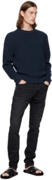 TOM FORD Navy Ribbed Sweater