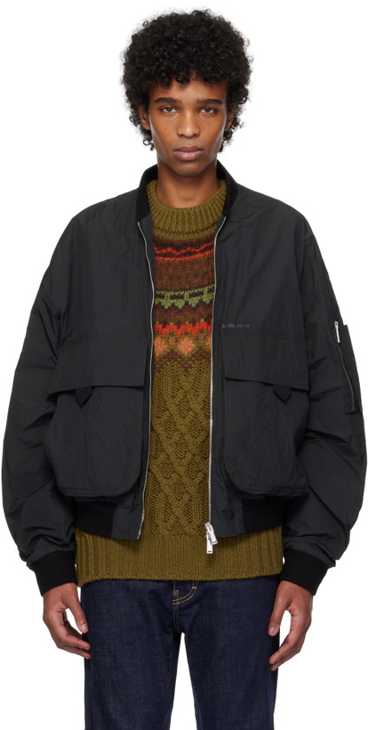 Photo: Dsquared2 Black Superlight 80s Bomber Jacket