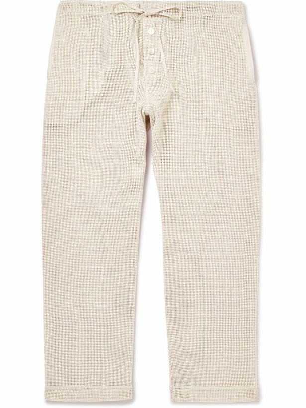 Photo: BODE - Straight-Leg Macramé Cotton Drawstring Trousers - Neutrals