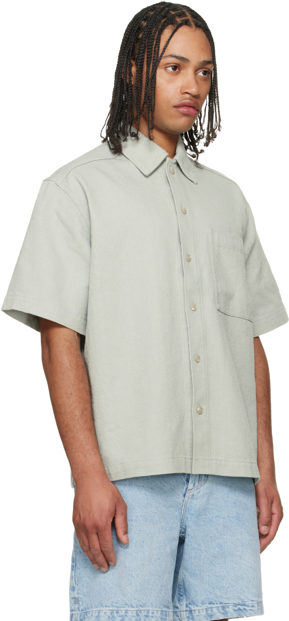 BOSS Blue Broken Twill Denim Shirt