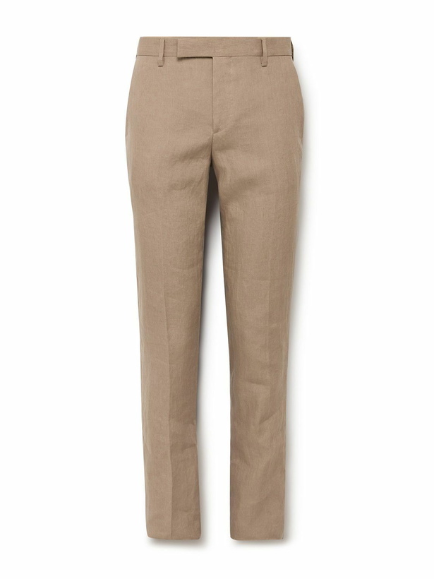 Photo: Paul Smith - Slim-Fit Linen Suit Trousers - Brown