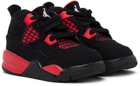 Nike Jordan Baby Black & Red Jordan 4 Retro Red Thunder Sneakers