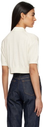 AURALEE White Three-Button Polo