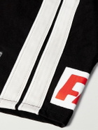 RRR123 - Trappist Straight-Leg Logo-Appliquéd Cotton-Canvas Drawstring Shorts - Black