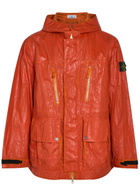 Stone Island Slick Hooded Nylon-tela Jacket Orange
