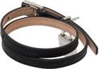 TOM FORD Black Leather & Stone Bracelet