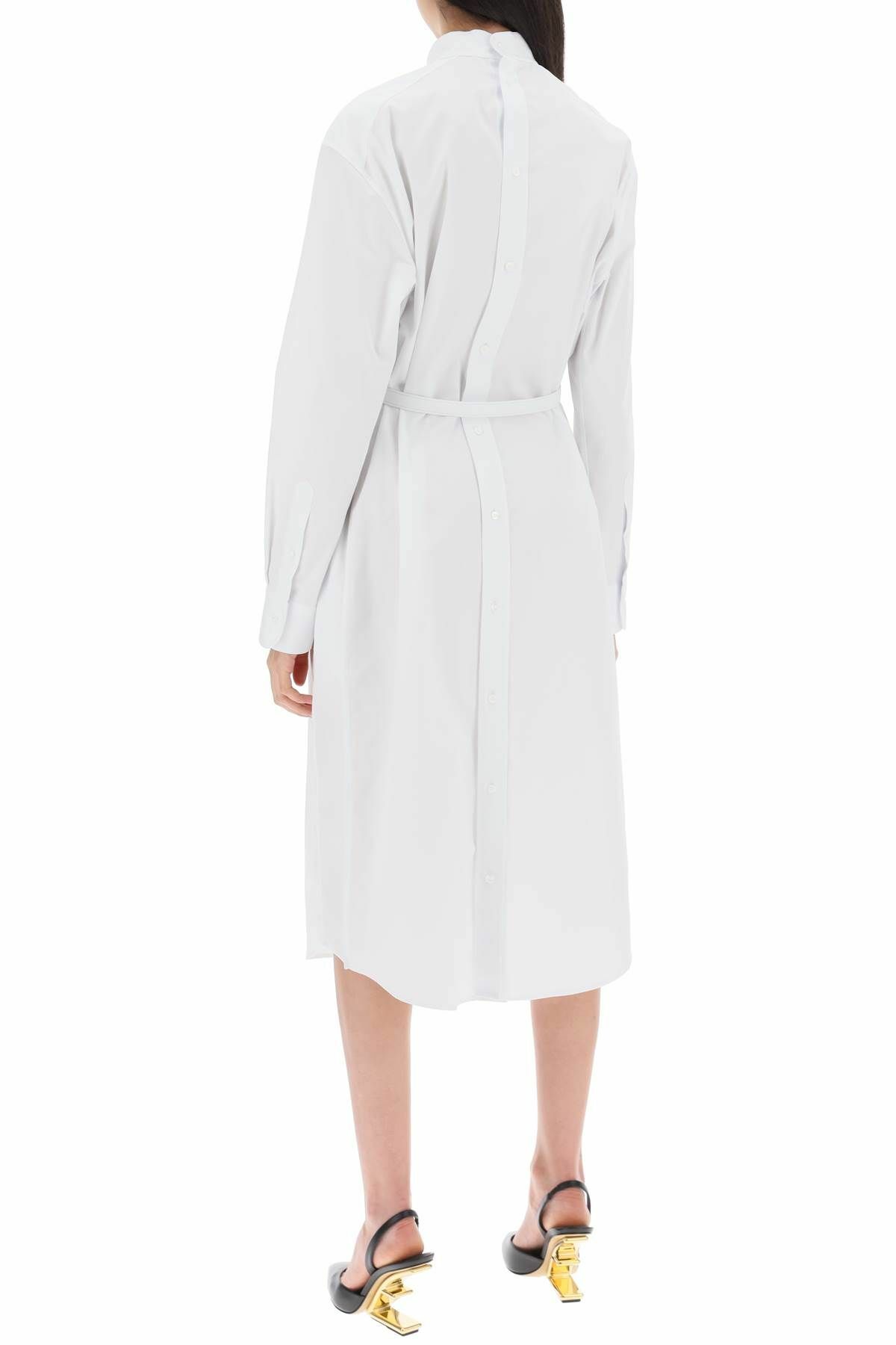 Fendi White Cotton Sweatshirt Dress