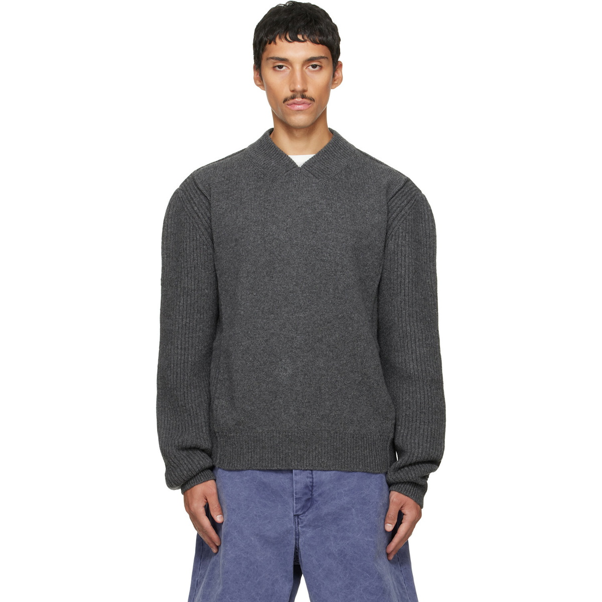Marni Gray V Neck Sweater
