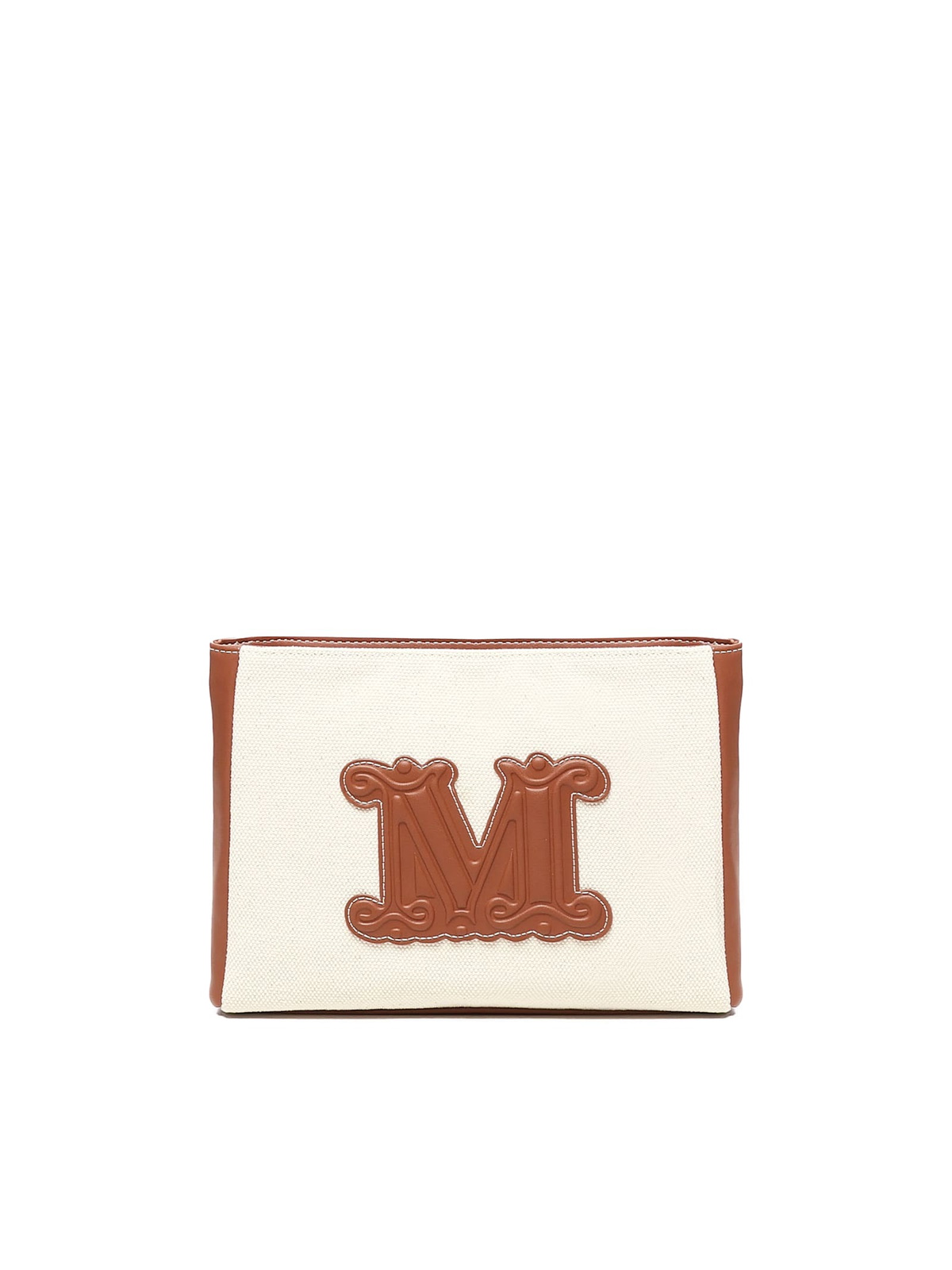 【Max Mara】 Phony leather-trimmed canvas phone pouch Phony leather-trimmed canvas phone pouch in multicoloured