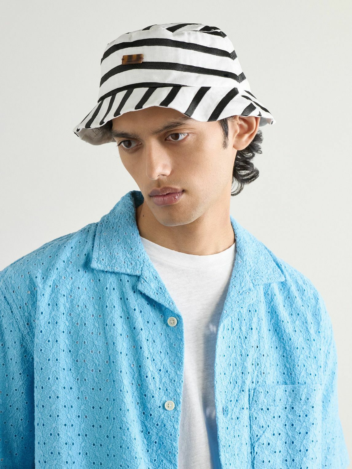 Vilebrequin - Bohème Striped Logo-Appliquéd Linen Bucket Hat