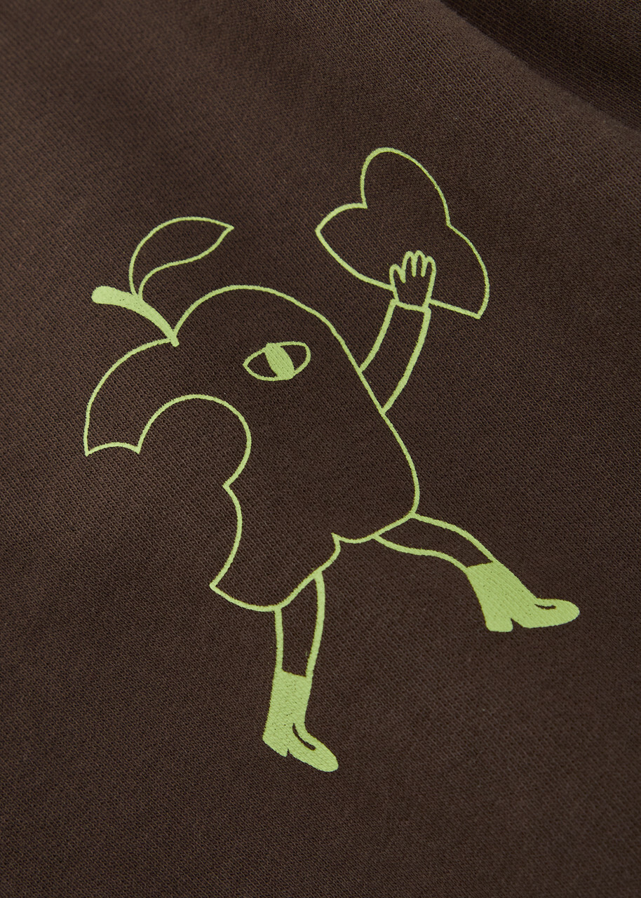 Damson Madder Cafe Pronto Printed Cotton Sweatshirt Brown