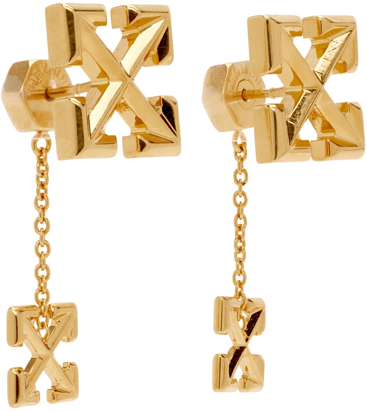 Photo: Off-White Gold Double Arrow Earrings