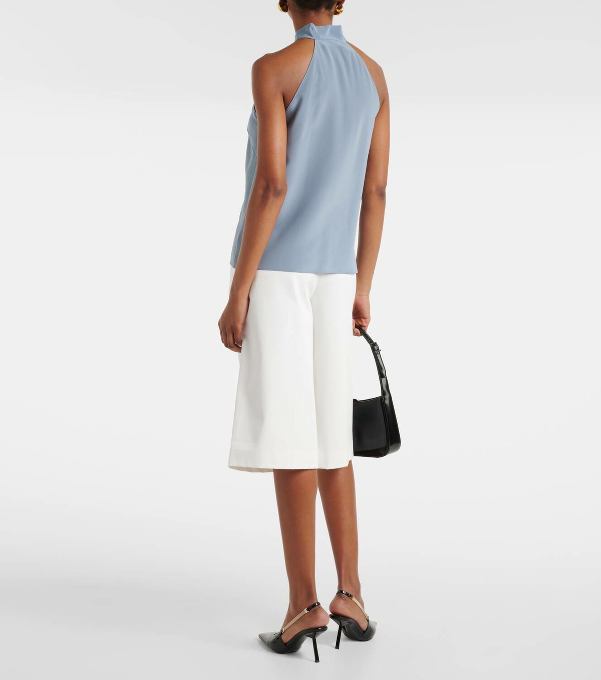 Nili Lotan Zelie halterneck silk top