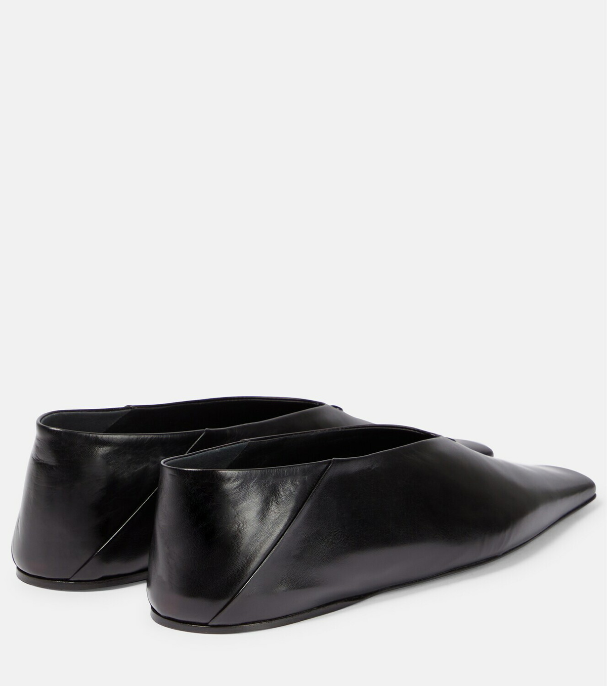 フラットシューズ JIL SANDER LEATHER BALLET FLATS JIL SANDER Leather Mary Jane ballet flats | NET-A-PORTER