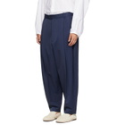Hed Mayner Navy Pleated Trousers