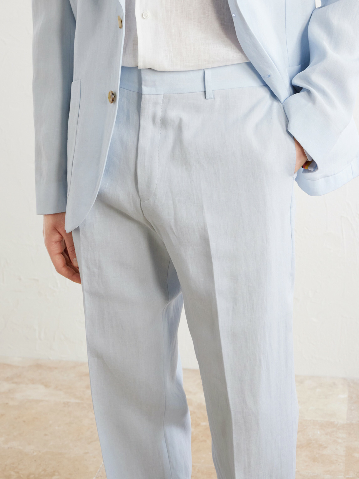 Paul Smith - Straight-Leg Linen Suit Trousers - Blue