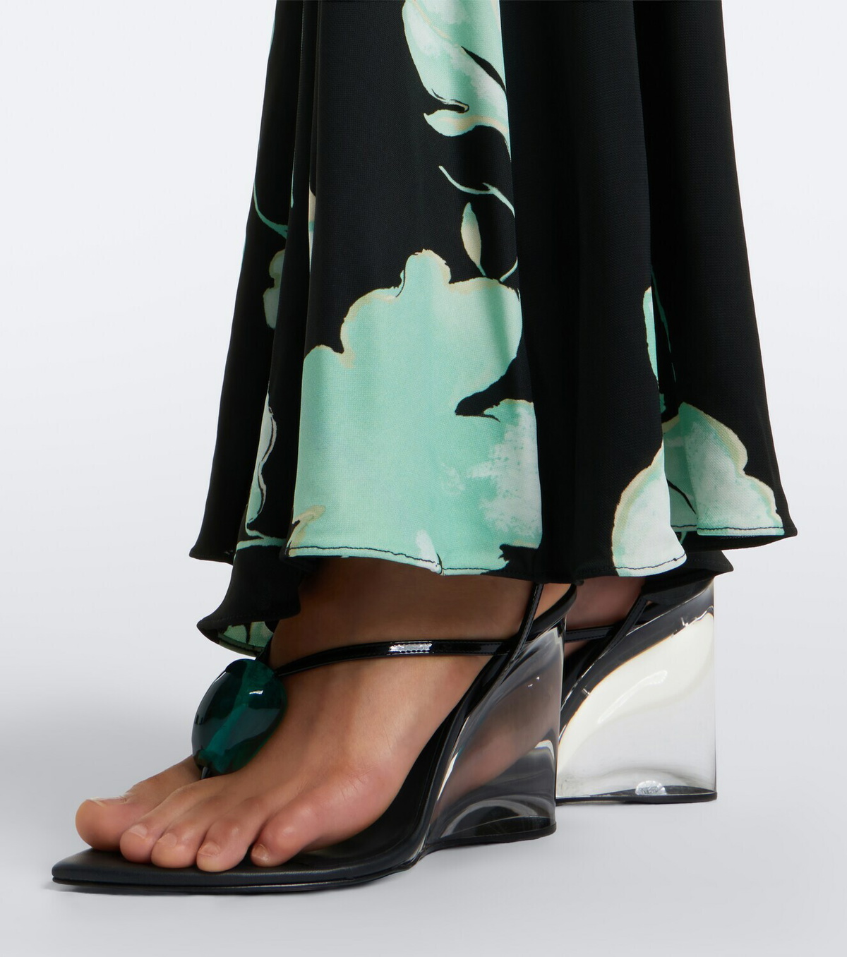 Alaïa Invisible Wedge leather thong sandals