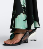 Alaïa Invisible Wedge leather thong sandals