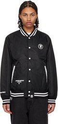 AAPE by A Bathing Ape Black Striped Bomber Jacket