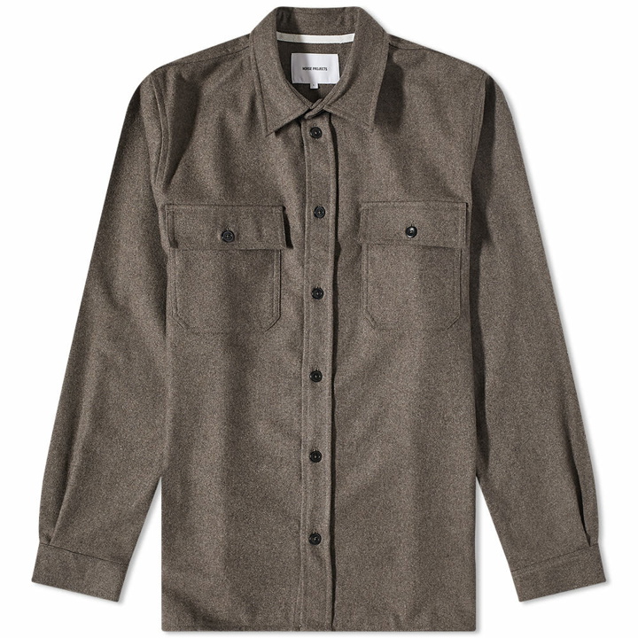 Photo: Norse Projects Men's Silas Wool Overshirt in Taupe