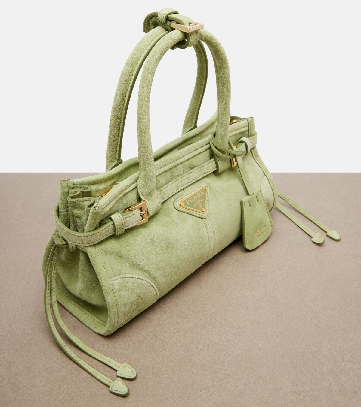 Prada Prada Bonnie Mini suede top-handle bag