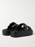 BALENCIAGA - Mallorca Leather Platform Sandals - Black