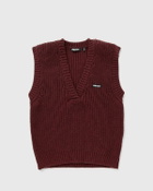 ROTATE Birger Christensen KNIT V-NECK VEST Red Womens Pullover