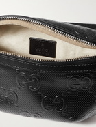 GUCCI - Logo-Embossed Perforated Leather Belt Bag - Black