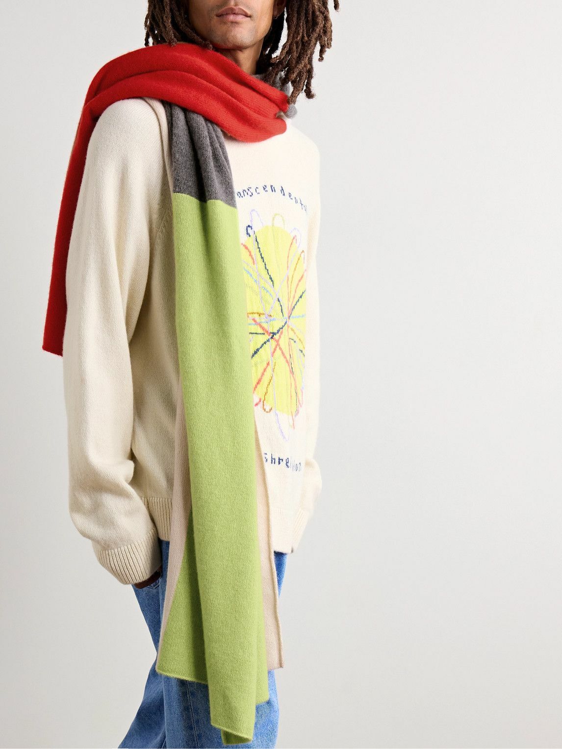 The Elder Statesman - Colour-Block Cashmere Scarf