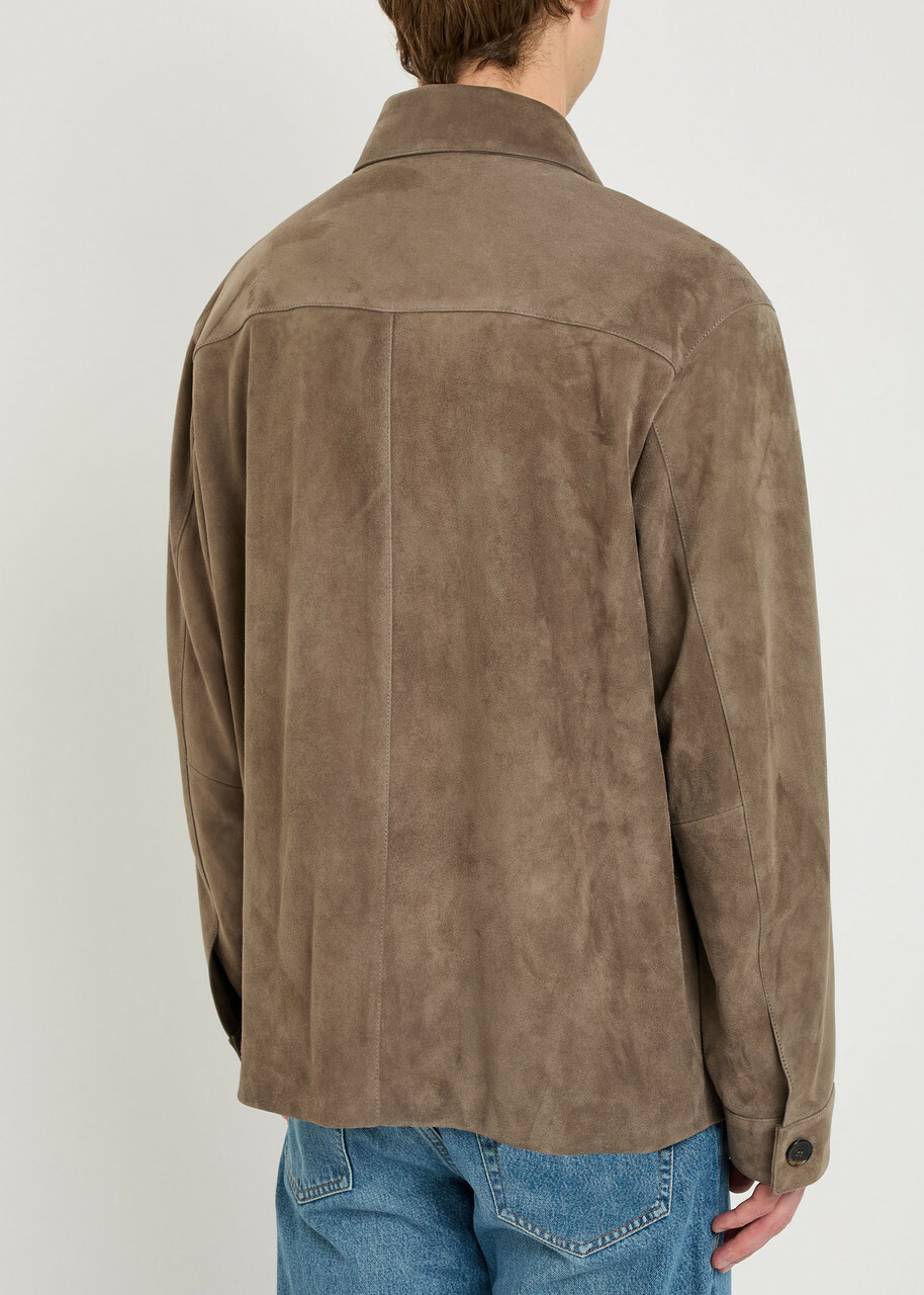 Frame Chore Suede Overshirt Taupe