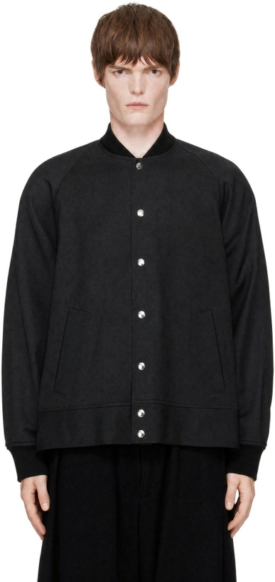 Photo: Black Comme des Garçons Black Glen Check Bomber Jacket