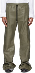 Acne Studios Green Zip Leather Pants